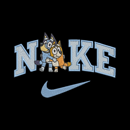 Nike Bluey Bingo Sweatshirt Embroidered ADULT Hoodie / Crewneck Unisex Best Friend Dog Sisters Cartoon Gift