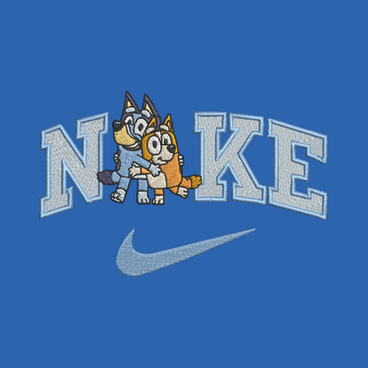 Nike Bluey Bingo Sweatshirt Embroidered ADULT Hoodie / Crewneck Unisex Best Friend Dog Sisters Cartoon Gift