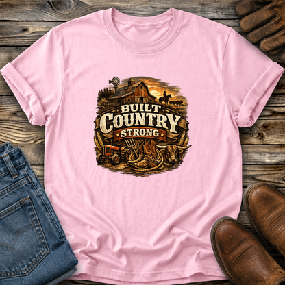 Built Country Strong Graphic Tee T-shirt or Sweatshirt ADULT Unisex Hoodie / Crewneck Western Farm Life