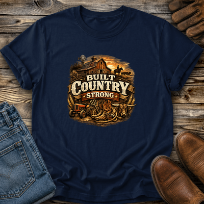 Built Country Strong Graphic Tee T-shirt or Sweatshirt ADULT Unisex Hoodie / Crewneck Western Farm Life