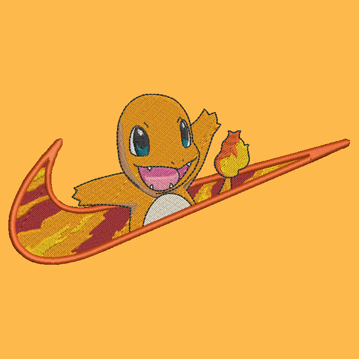 Nike Pokemon Charmander Embroidered ADULT Hoodie / Crewneck Sweatshirt Unisex Gamer Swoosh