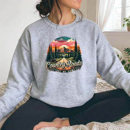 Country Roads Take Me Home Graphic Tee T-shirt or Sweatshirt ADULT Unisex Hoodie / Crewneck Nature Western Farm Life