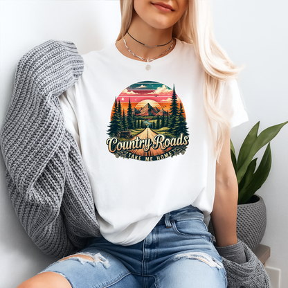 Country Roads Take Me Home Graphic Tee T-shirt or Sweatshirt ADULT Unisex Hoodie / Crewneck Nature Western Farm Life