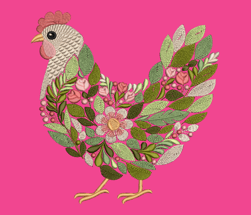 Chicken Embroidered YOUTH Hoodie / Crewneck Sweatshirt Kids Boy Girl Unisex Floral Hen Farm Animal Gift