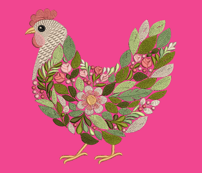 Chicken Embroidered YOUTH Hoodie / Crewneck Sweatshirt Kids Boy Girl Unisex Floral Hen Farm Animal Gift