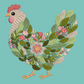 Chicken Sweatshirt TODDLER Embroidered Floral Hen Unisex Crewneck Sweatshirt Farm
