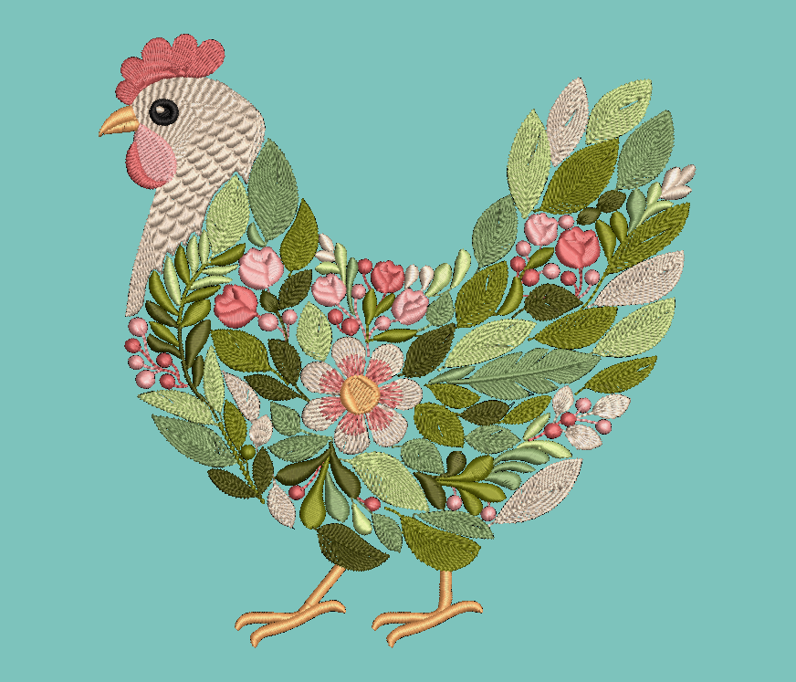 Chicken Sweatshirt TODDLER Embroidered Floral Hen Unisex Crewneck Sweatshirt Farm