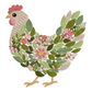 Chicken Sweatshirt Embroidered Floral Hen Adult Unisex Crewneck Sweatshirt Farm