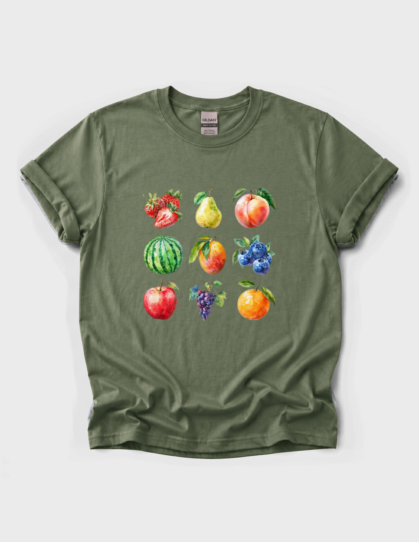 Fruit Collage Graphic Tee T-shirt or Sweatshirt ADULT Unisex Hoodie / Crewneck Watercolor Nature Farmers Market Fresh Food Lover