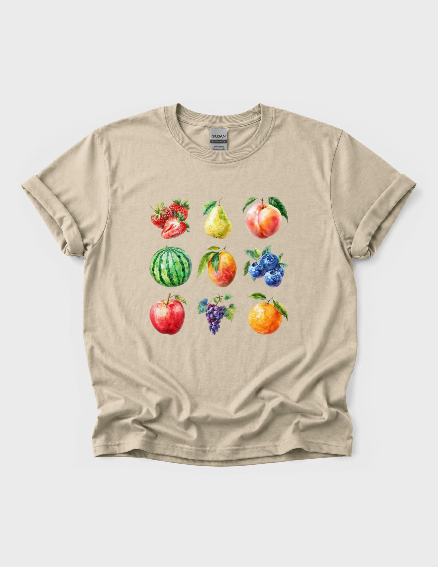 Fruit Collage Graphic Tee T-shirt or Sweatshirt ADULT Unisex Hoodie / Crewneck Watercolor Nature Farmers Market Fresh Food Lover