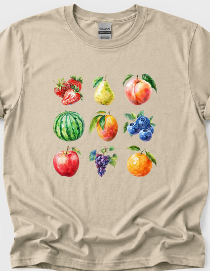 Fruit Collage Graphic Tee T-shirt or Sweatshirt ADULT Unisex Hoodie / Crewneck Watercolor Nature Farmers Market Fresh Food Lover