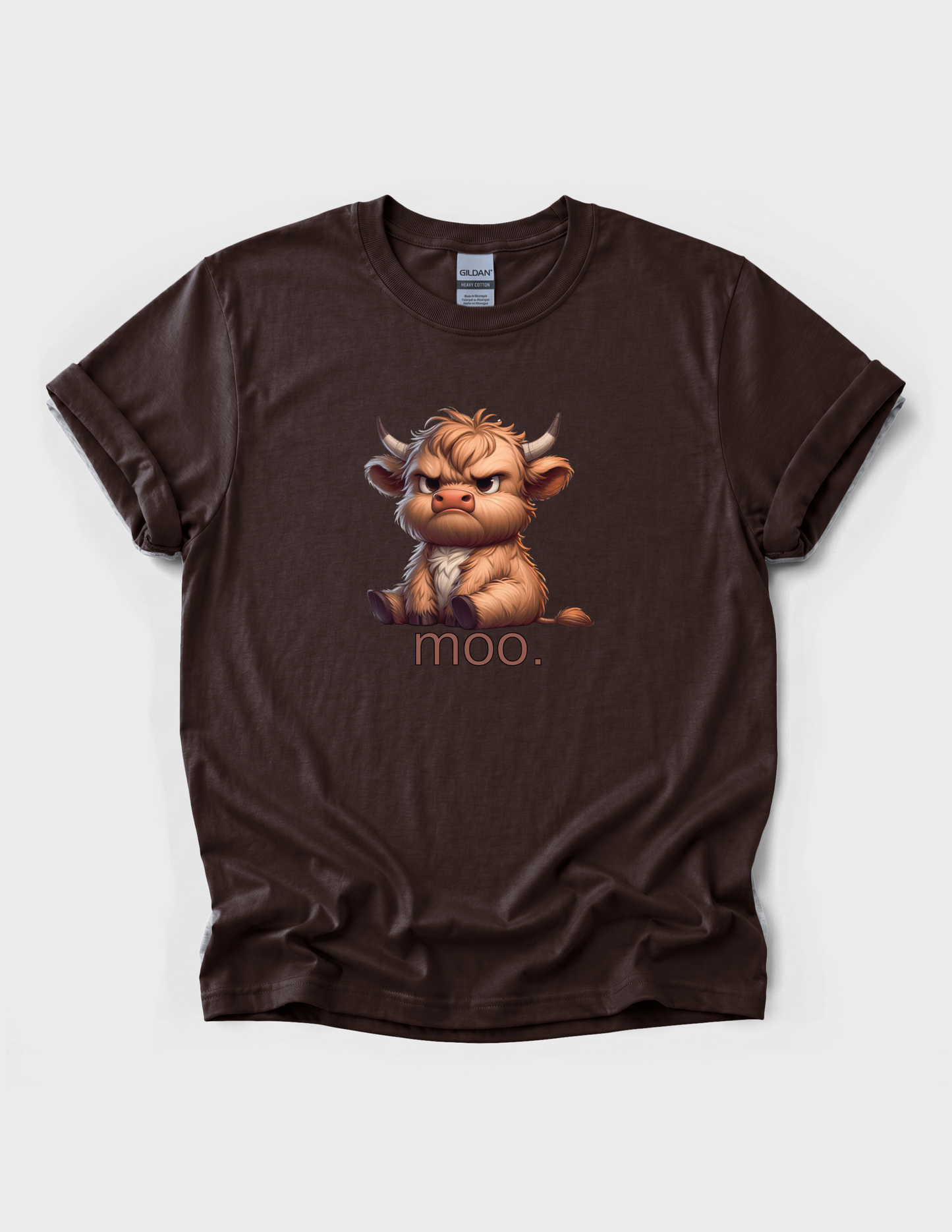 Highland Cow Graphic Tee Funny T-shirt or Sweatshirt ADULT Unisex Hoodie / Crewneck Grumpy Moo Farm Animal Lover Cute Gift