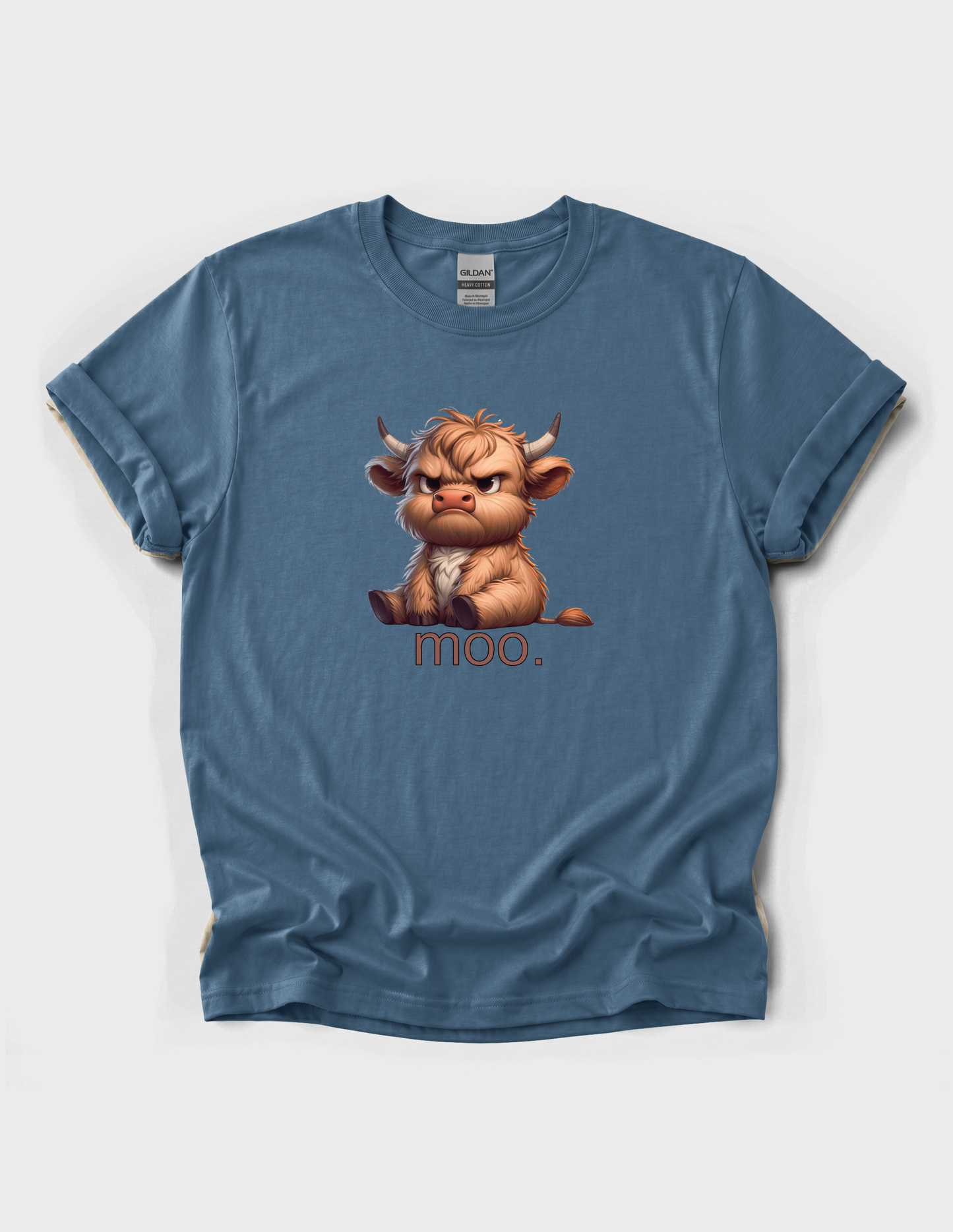 Highland Cow Graphic Tee Funny T-shirt or Sweatshirt ADULT Unisex Hoodie / Crewneck Grumpy Moo Farm Animal Lover Cute Gift