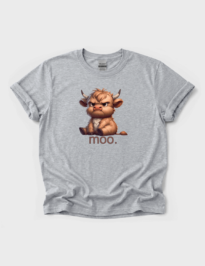 Highland Cow Graphic Tee Funny T-shirt or Sweatshirt ADULT Unisex Hoodie / Crewneck Grumpy Moo Farm Animal Lover Cute Gift