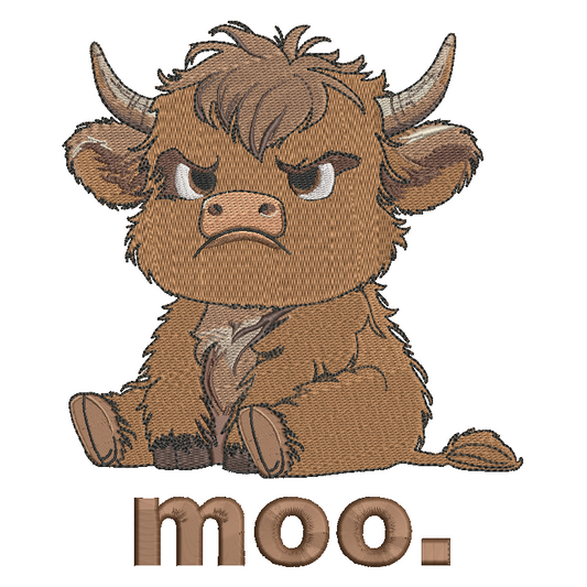 Highland Cow HOODIE Embroidered Adult Unisex Hooded Sweatshirt Grumpy Moo Farm