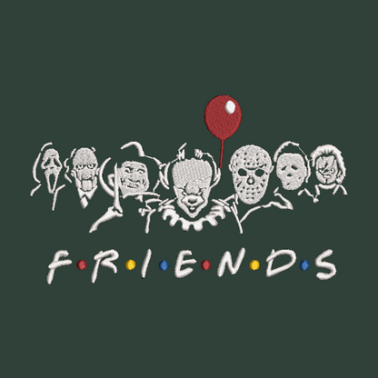 Friends Horror Movie Halloween Embroidered Adult Unisex Crewneck Sweatshirt