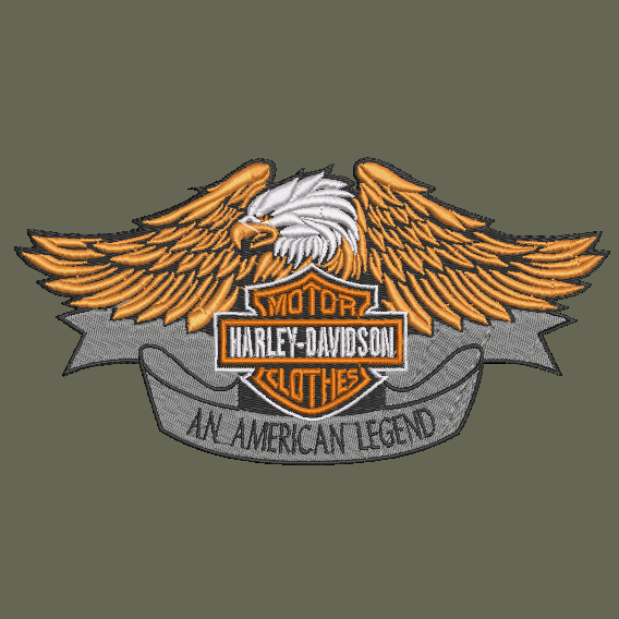 Harley Davidson Embroidered Adult Unisex Crewneck Sweatshirt Eagle Biker Motorcycle