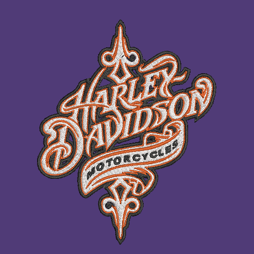 Harley Davidson Embroidered Adult Unisex Crewneck Sweatshirt Script Orange Thread Biker Motorcycle