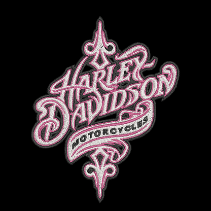 Harley Davidson HOODIE Embroidered Adult Unisex Hooded Sweatshirt Script Pink Thread Biker Motorcycle