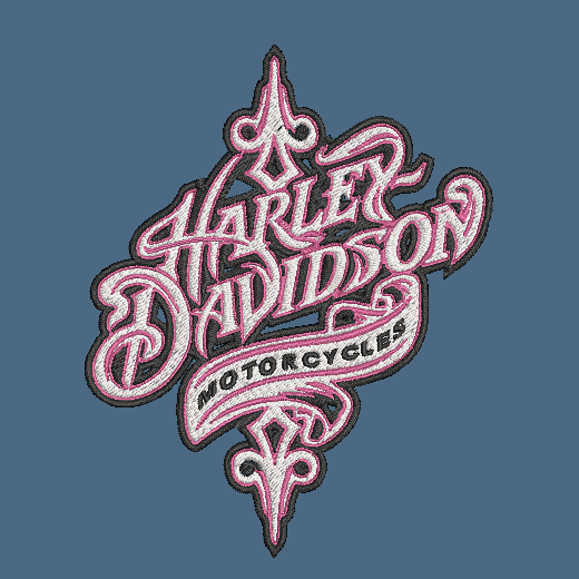 Harley Davidson Embroidered ADULT Hoodie / Crewneck Sweatshirt Unisex Script Pink Thread Biker Motorcycle