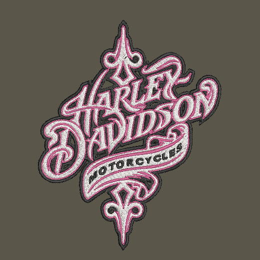 Harley Davidson Embroidered ADULT Hoodie / Crewneck Sweatshirt Unisex Script Pink Thread Biker Motorcycle