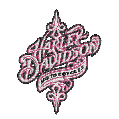 Harley Davidson Sweatshirt TODDLER Embroidered Crewneck Biker Script Pink Thread Motorcycle