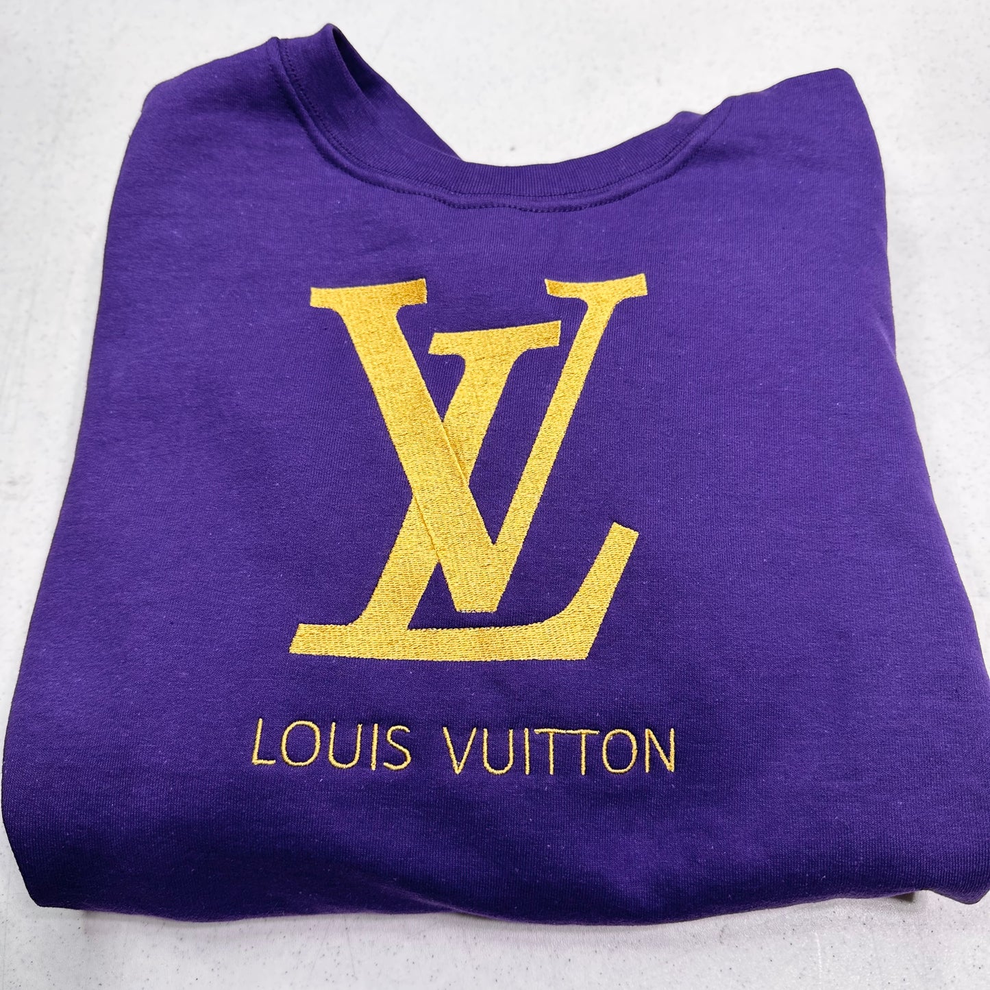 Louis Vuitton Logo Embroidered ADULT Unisex Crewneck Sweatshirt