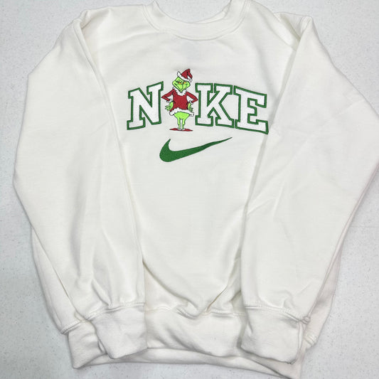 Nike Grinch Embroidered YOUTH Hoodie / Crewneck Sweatshirt Kids Boy Girl Unisex Christmas
