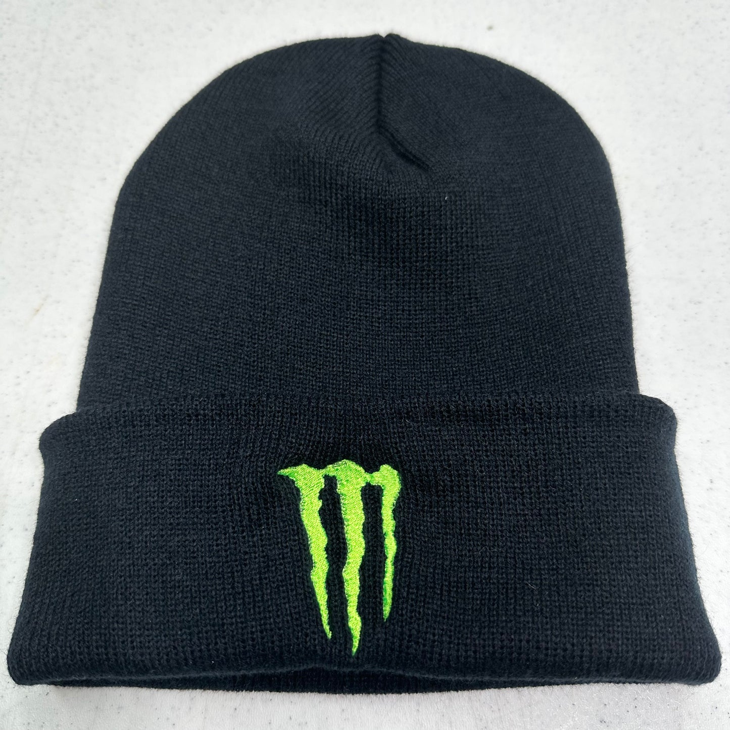 Monster Beanie Embroidered Black Stocking Hat Gift
