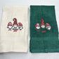 Gnome Christmas Towels Embroidered Hand Towel Set Bathroom Holiday Decor Winter Joy