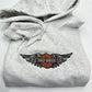 Harley Davidson HOODIE Embroidered Adult Unisex Hooded Sweatshirt Wings Biker