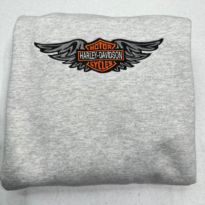 Harley Davidson Sweatshirt Embroidered ADULT Hoodie / Crewneck Unisex Biker Wings