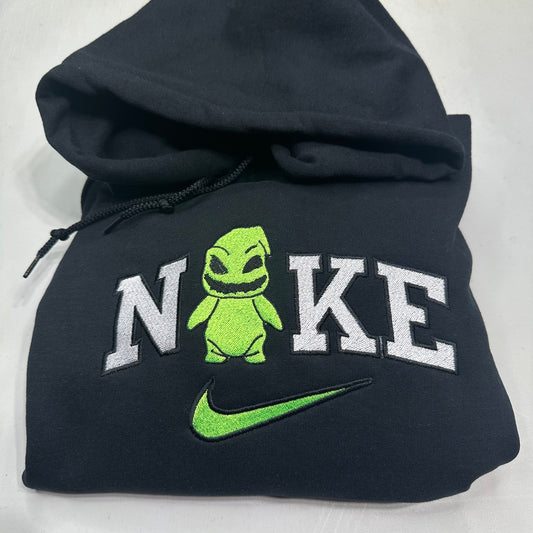Nike Oogey Boogie Embroidered YOUTH Hoodie / Crewneck Sweatshirt Kids Boy Girl Unisex Halloween Nightmare Before Christmas