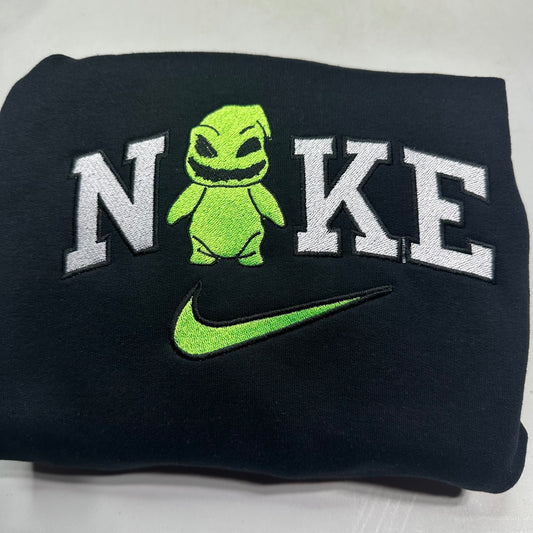 Nike Oogey Boogie Embroidered YOUTH Hoodie / Crewneck Sweatshirt Kids Boy Girl Unisex Halloween Nightmare Before Christmas
