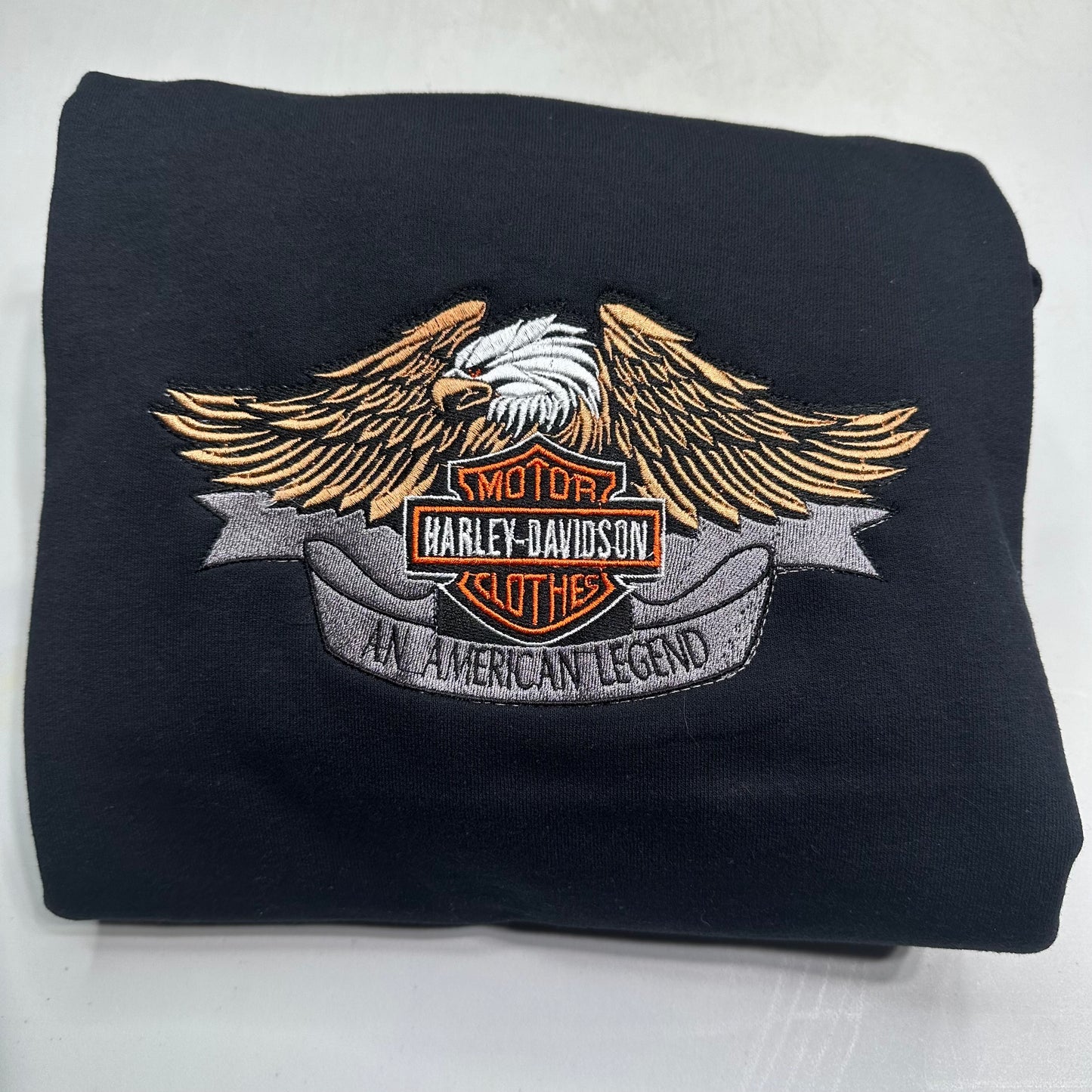 Harley Davidson Embroidered ADULT Hoodie / Crewneck Sweatshirt Unisex Eagle Biker Motorcycle