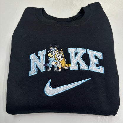 Nike Bluey Bingo Embroidered ADULT Hoodie / Crewneck Sweatshirt Unisex Dog Sisters Best Friends