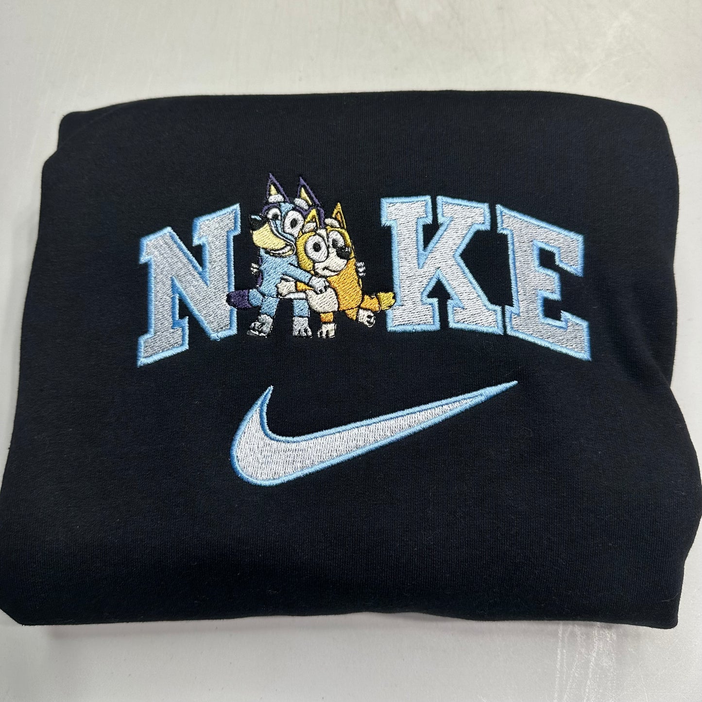 Nike Bluey Bingo Embroidered ADULT Hoodie / Crewneck Sweatshirt Unisex Dog Sisters Best Friends