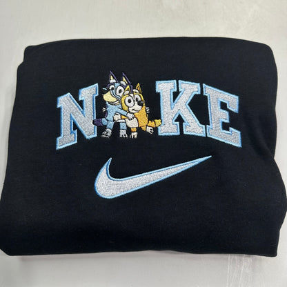 Nike Bluey Bingo Embroidered ADULT Hoodie / Crewneck Sweatshirt Unisex Dog Sisters Best Friends