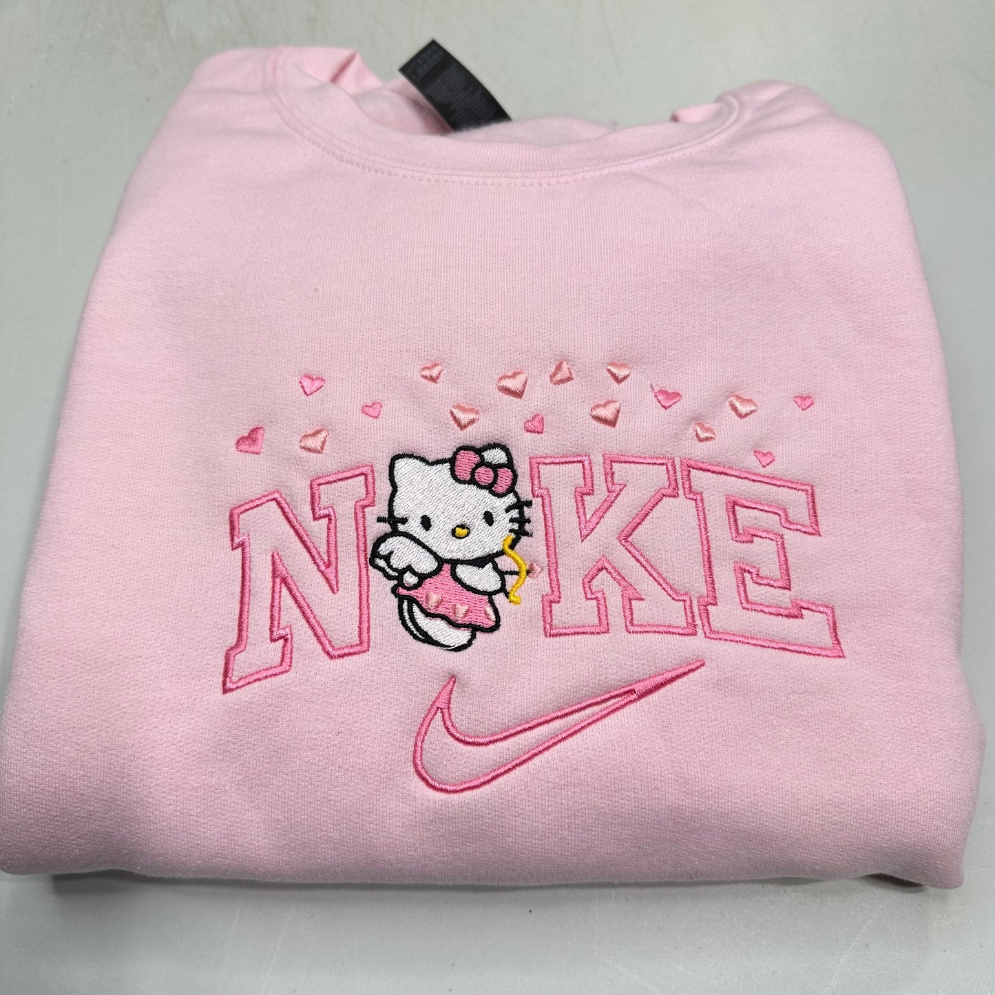 Nike Hello Kitty Hearts Sweatshirt Embroidered YOUTH Hoodie / Crewneck Kids Boy Girl Unisex Cat Anime Cozy Gift