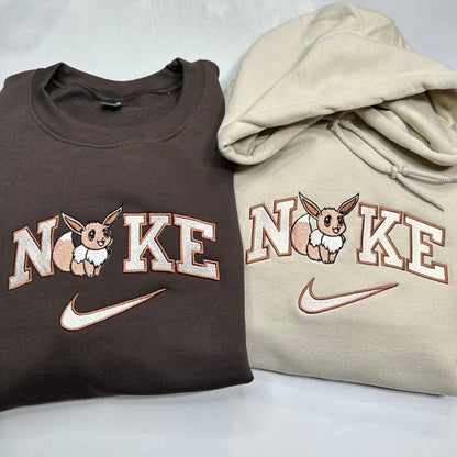 Nike Pokemon Eevee Embroidered ADULT Hoodie / Crewneck Sweatshirt Unisex