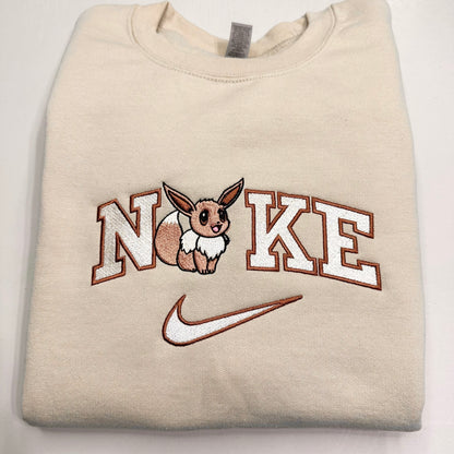 Nike Pokemon Eevee Embroidered ADULT Hoodie / Crewneck Sweatshirt Unisex