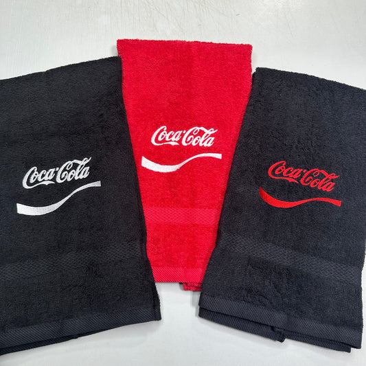 Coca Cola Towels Embroidered Hand Towel Bathroom Home Decor Red Black