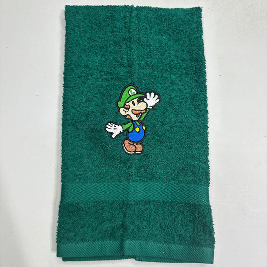 Mario Bros Towels Embroidered Hand Towel Bathroom Home Video Game Decor Luigi Bowser Yoshi Princess Peach