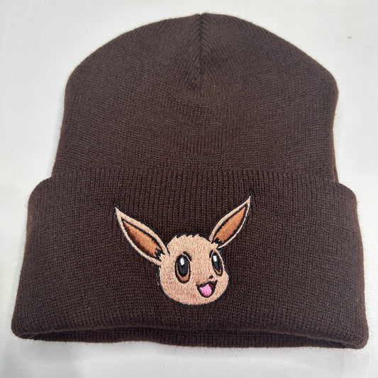 Pokemon Eevee Beanie Embroidered Stocking Hat Anime Video Gamer Gift