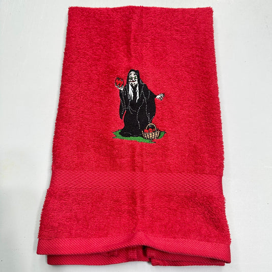 Evil Queen Poison Apple Towels Embroidered Hand Towel Bathroom Home Decor Villain