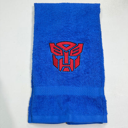 Transformers Towels Embroidered Hand Towel Bathroom Home Decor Autobots Robots Optimus Prime Bumblebee