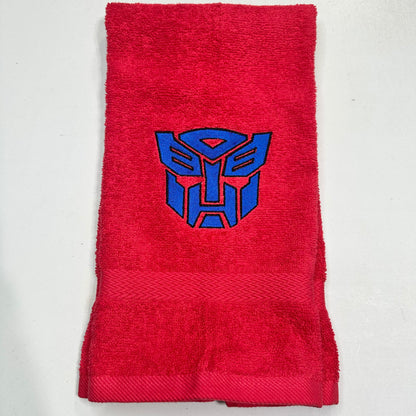 Transformers Towels Embroidered Hand Towel Bathroom Home Decor Autobots Robots Optimus Prime Bumblebee