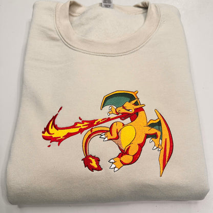 Pokemon Charizard Embroidered ADULT Hoodie / Crewneck Sweatshirt Unisex