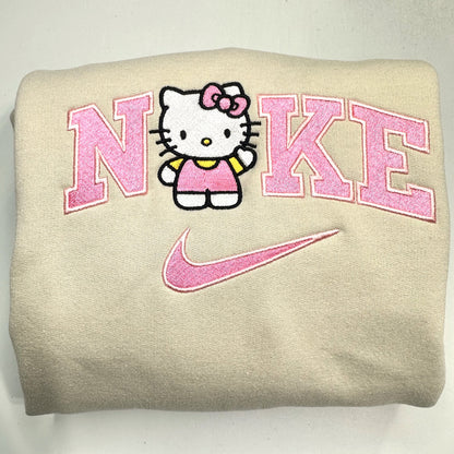 Nike Hello Kitty Sweatshirt Embroidered ADULT Hoodie / Crewneck Unisex Cat Animal Cartoon Lover Cozy Gift