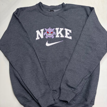 Nike Pokemon Gengar Embroidered YOUTH Hoodie / Crewneck Sweatshirt Kids Boy Girl Unisex Video Gamer Gift